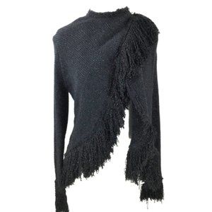NWT Zara Studio Black Metallic Fringe Cardigan s